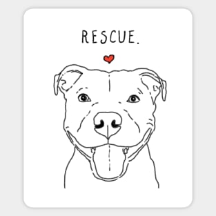 Rescue Love Smiling Pit Bull, Pittie, Pitbull Mom, Dog Lover Sticker